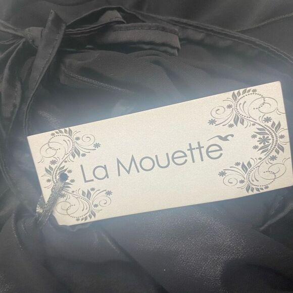 LaMouette Women’s Black Asymmetrical Cowl Neck Dress Black Size 26 SEE DESCRIPTI - Picture 9 of 12